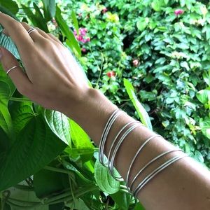 Set of 10 Silver Bangles Bracelets